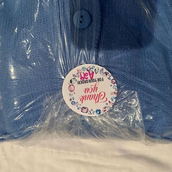 Damart Classic Cardigan Large Blue Acrylic sweater excellent pre owned condition - Picture 12 of 12